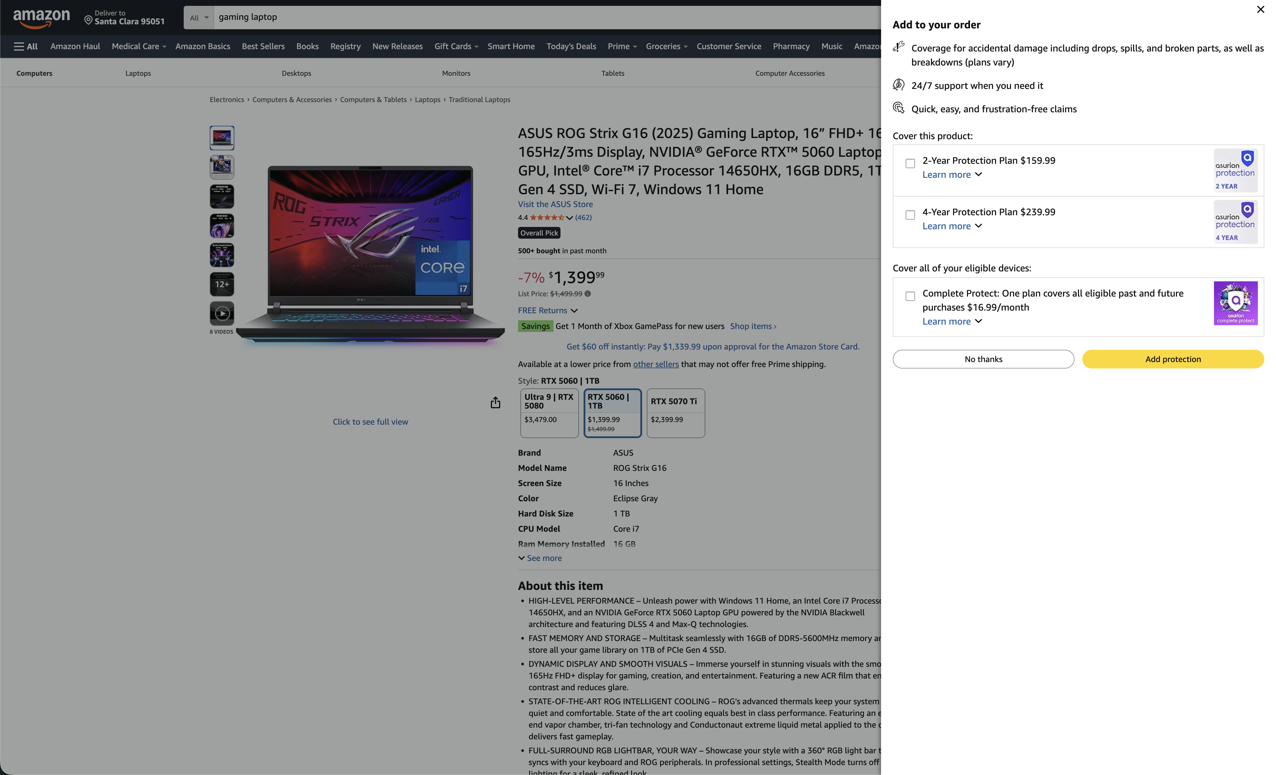 Amazon popup
